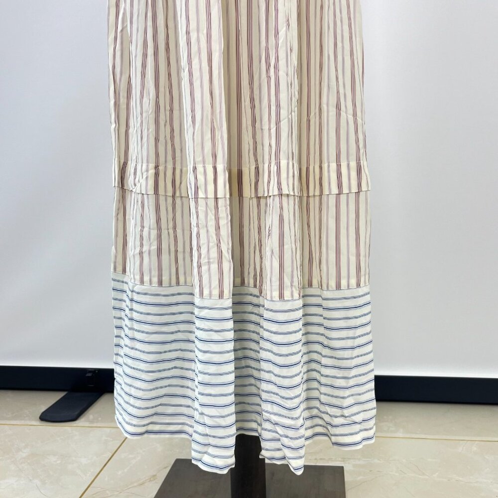 $605 NWOT SEE BY CHLOÉ Floral Stripe Maxi Skirt Size 38 Multicolor Elastic waist - Picture 8 of 12
